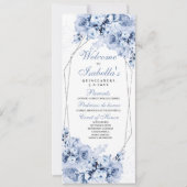 Dusty Blue Floral Quinceanera Programme (Devant)