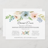 Dusty Blue Floral Rehearer Dîner Invitation (Devant / Derrière)