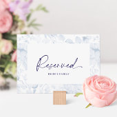 Dusty Blue Floral Reserved Seating Card Kaart
