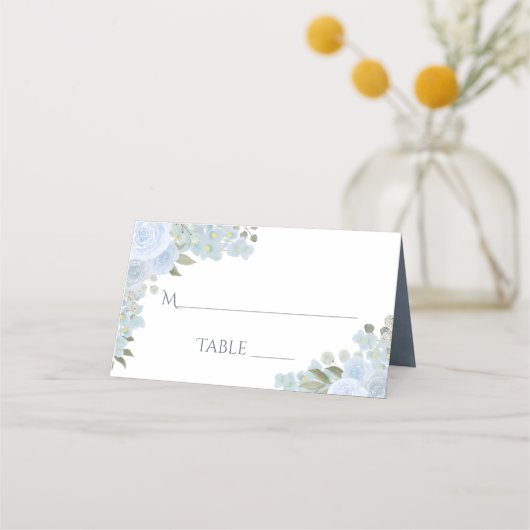 Dusty Blue Floral Rustic Elegant Wedding Write-in (Voorkant)