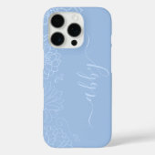 Dusty Blue Floral Script iPhone / coque ipad (Verso)