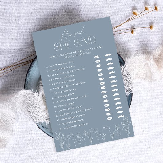 Dusty Blue Floral Script Vrijgezellenfeest