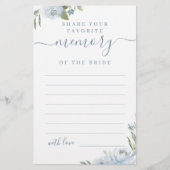 Dusty blue floral share a memory vrijgezellenfeest (Voorkant)