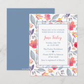 Dusty Blue Floral Shower Kaart (Voorkant / Achterkant)