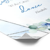 Dusty blue floral silver Vertrouw me dat je kunt d Poster (Hoek)