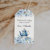 Dusty Blue Floral Tea Party Bedankt Favor Cadeaulabel