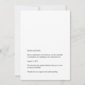 Dusty Blue Floral Thistle Wedding Uitstel Save The Date (Achterkant)