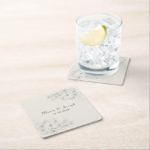 Dusty Blue Floral Trouwpapier Onderzetter (Insitu)