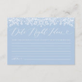 Dusty Blue Floral Vrijgezellenfeest Datum Nachtide Informatiekaartje (Voorkant)