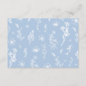 Dusty Blue Floral Vrijgezellenfeest Datum Nachtide Informatiekaartje (Achterkant)