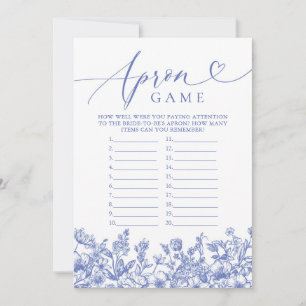 Dusty Blue Floral Vrijgezellenfeest Schort spel Kaart