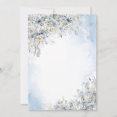 Dusty Blue Floral Waterverf Script Quinceañera Kaart (Achterkant)