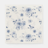 Dusty Blue Floral Waterverf Servet (Voorkant)