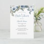 Dusty Blue Floral Waterverf Vrijgezellenfeest Kaart (Staand voorkant)