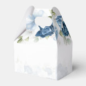 Dusty Blue Floral Waterverf Wedding Bedankdoosjes (Achterkant)