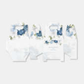 Dusty Blue Floral Waterverf Wedding Bedankdoosjes (Uitgevouwen)