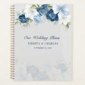 Dusty Blue Floral Waterverf Wedding Planner (Voorkant)