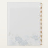 Dusty Blue Floral Waterverf Wedding Planner (Achterkant)