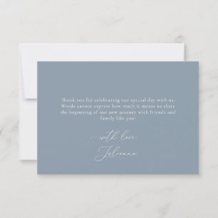 Dusty Blue Floral Weddenschap Hartelijk dank Bedankkaart