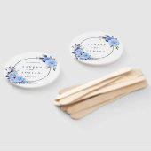 Dusty Blue Floral Wedding Bedankt Handwaaier (Niet-gemonteerd)