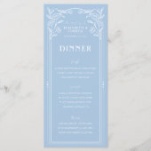 Dusty Blue Floral Wedding Flat Menu (Voorkant)