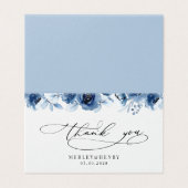 Dusty Blue Floral Wedding Folded Thank You Cards (Outside Unfolded)