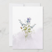 Dusty Blue Floral Wedding Invitation Kaart (Achterkant)