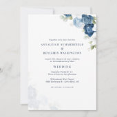 Dusty Blue Floral Wedding Kaart (Voorkant)