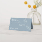 Dusty Blue Floral Wedding Place Card (Achterkant)