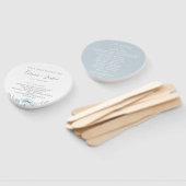 Dusty Blue Floral Wedding Program Hand Fans Handwaaier (Niet-gemonteerd)
