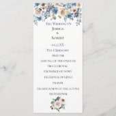Dusty Blue Floral Wedding Programme (Devant)