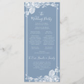 Dusty Blue Floral Wedding Programme (Dos)