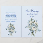 Dusty Blue Floral Wedding Programme (Devant)