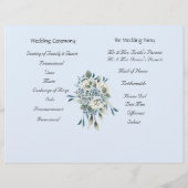 Dusty Blue Floral Wedding Programme (Dos)
