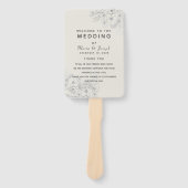 Dusty Blue Floral Wedding Programme Fan Handwaaier (Voorkant)