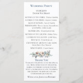 Dusty Blue Floral Wedding Programme Programma (Achterkant)