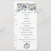 Dusty Blue Floral Wedding Programme Programma (Voorkant / Achterkant)