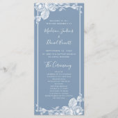 Dusty Blue Floral Wedding Programme Programma (Voorkant)