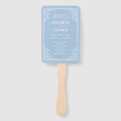 Dusty Blue Floral Wedding Programme set of Fans Handwaaier (Voorkant)