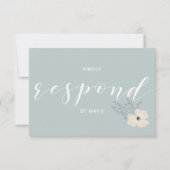 Dusty Blue Floral Wedding rsvp (Devant)
