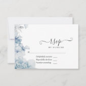 Dusty Blue Floral Wedding RSVP Kaartje (Voorkant)
