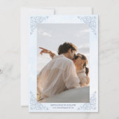 Dusty Blue Floral Wedding Save the Date (Achterkant)