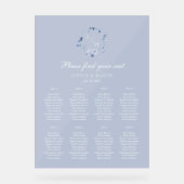 Dusty Blue Floral Wedding Seating Chart (Recto)