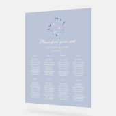 Dusty Blue Floral Wedding Seating Chart (Angle)