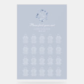 Dusty Blue Floral Wedding Seating Chart  (Recto)