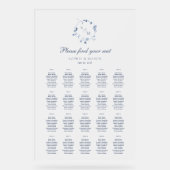Dusty Blue Floral Wedding Seating Chart  (Recto)