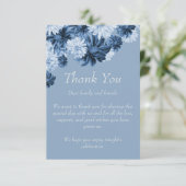 Dusty Blue Floral Wedding Thank You Card Bedankkaart (Staand voorkant)