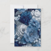 Dusty Blue Floral Wedding Thank You Card Bedankkaart (Achterkant)
