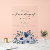 Dusty Blue Floral Wedding Welcome  (Mariage)