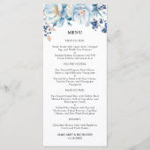 Dusty Blue Floral Winter Wedding Menu (Devant)